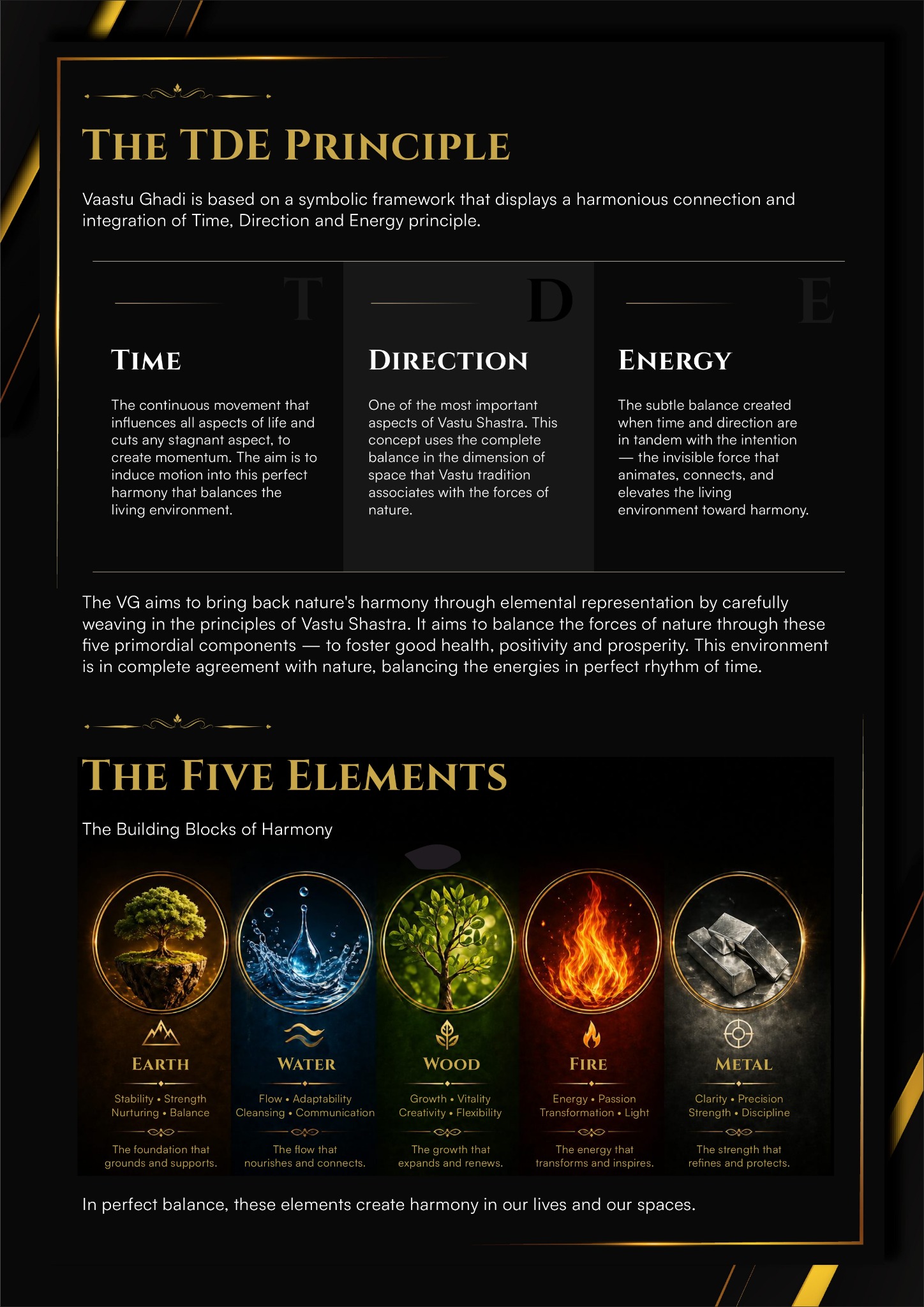 The five elements in Vaastu Ghadi